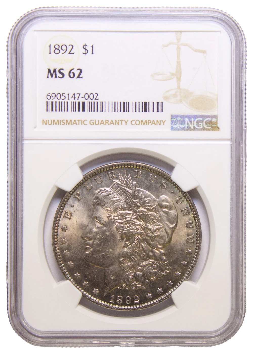 NGC MS-62 1892 Morgan Dollar