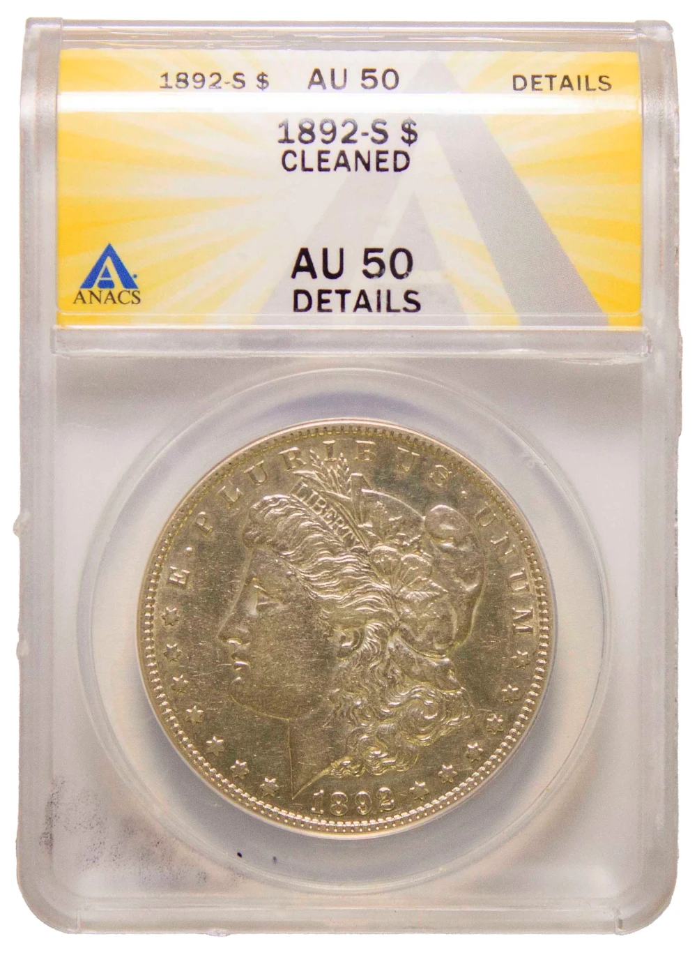 ANACS AU-50 Details 1892-S Morgan Dollar