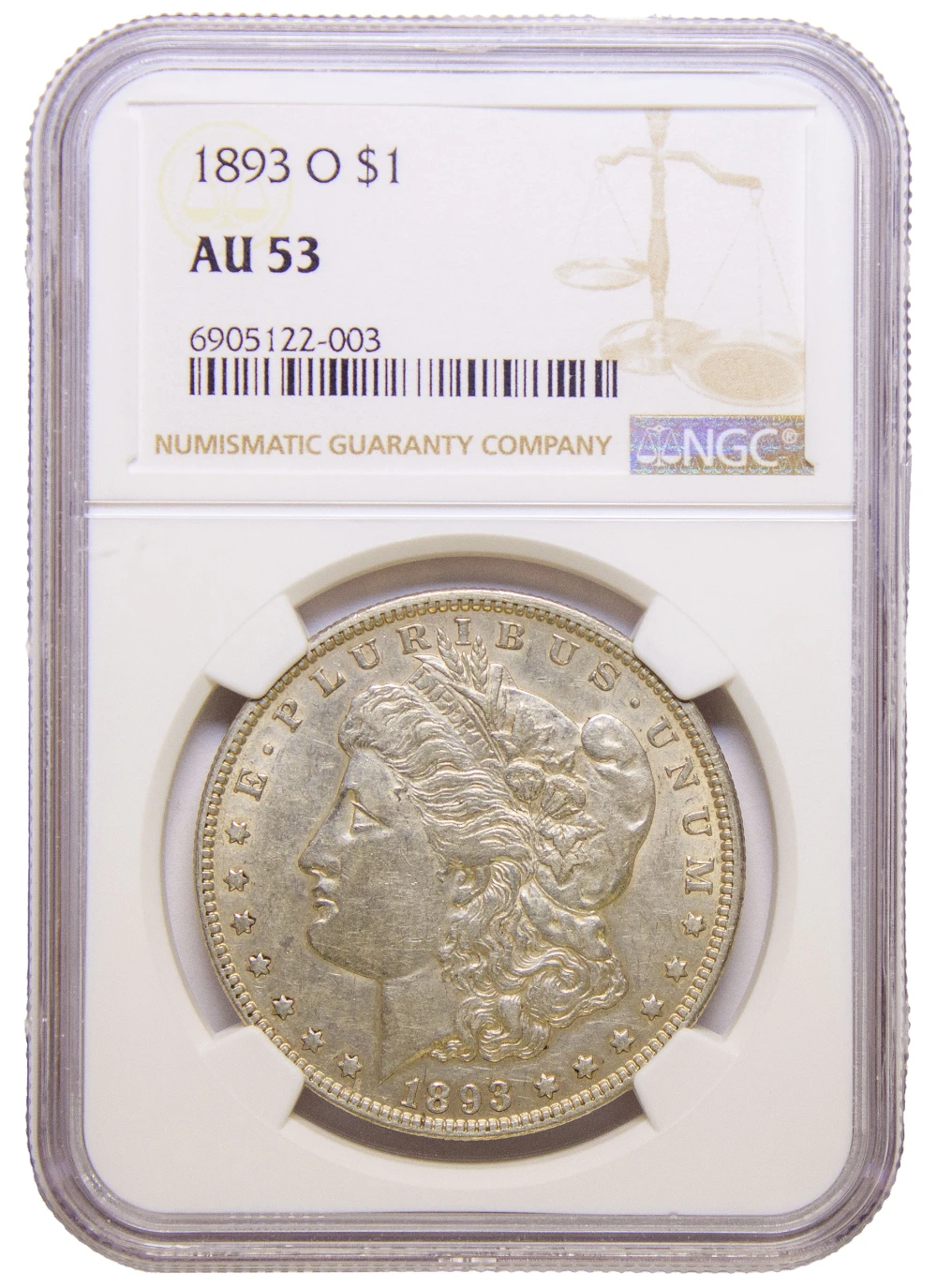 NGC AU-53 1893-O Morgan Dollar