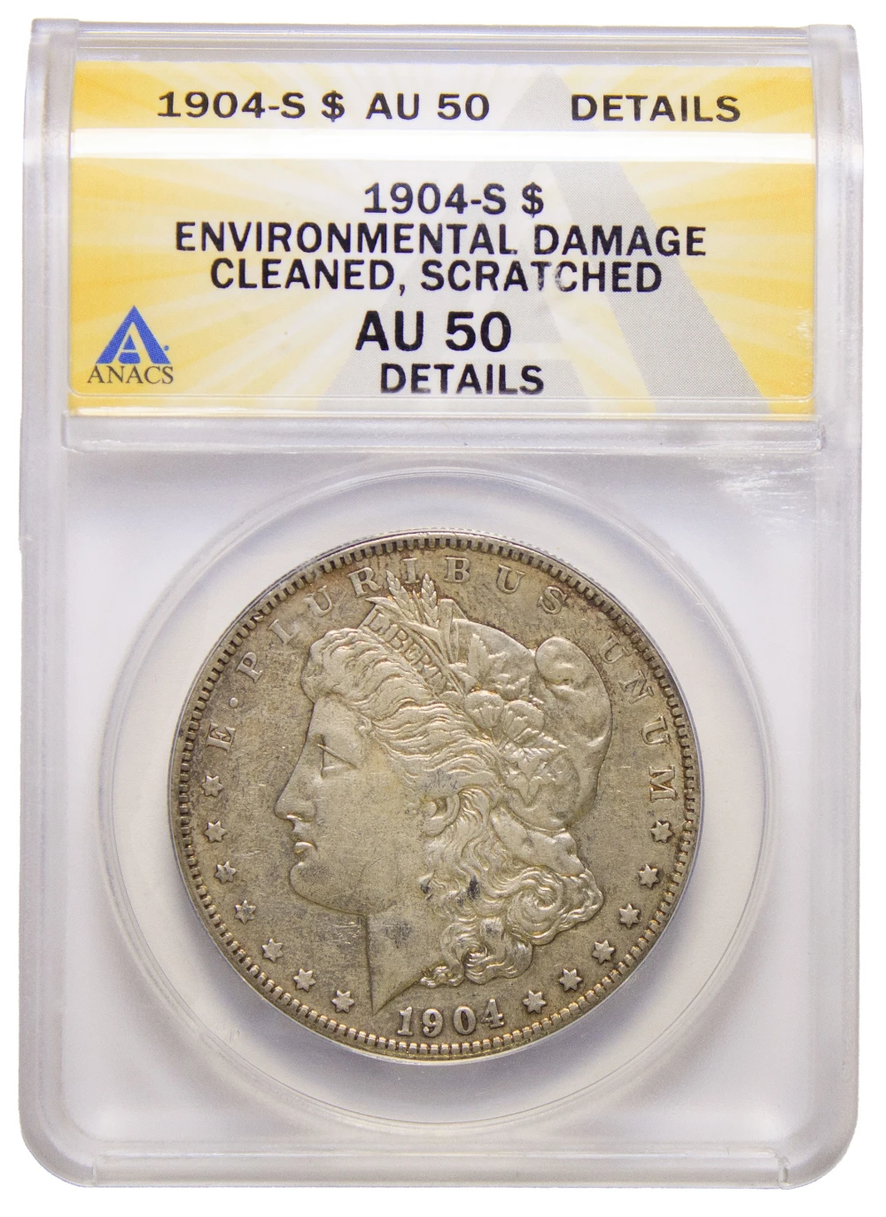 ANACS AU-50 Details 1904-S Morgan Dollar