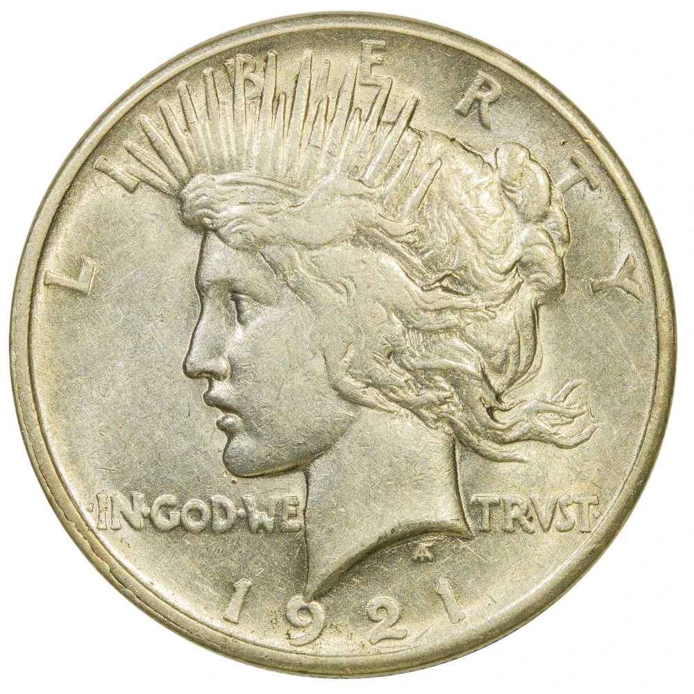 AU-50+ 1921 Peace Dollar