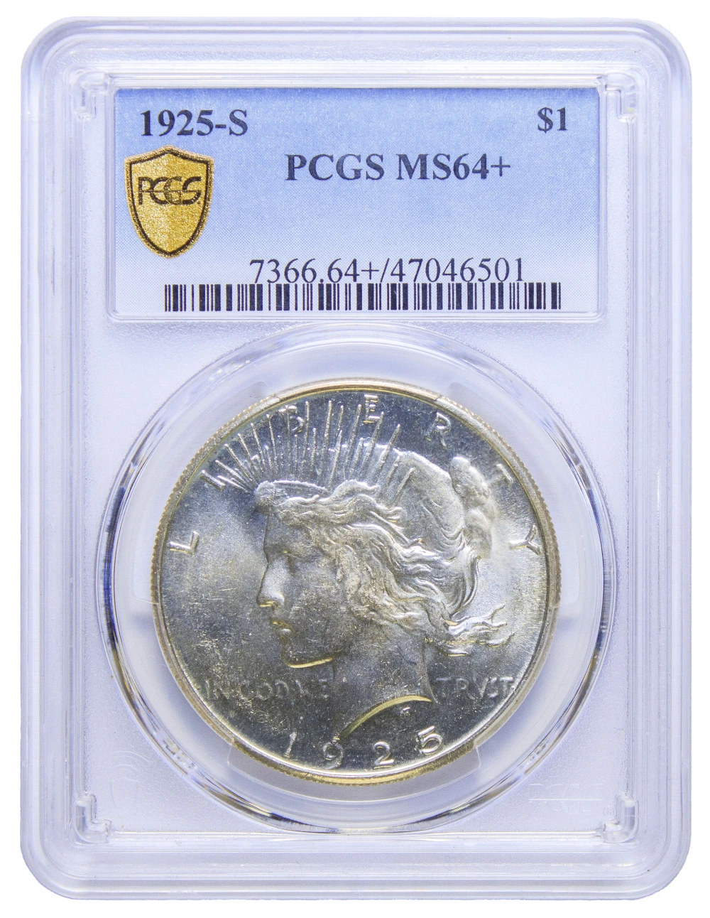 PCGS MS-64+ 1925-S Peace Dollar