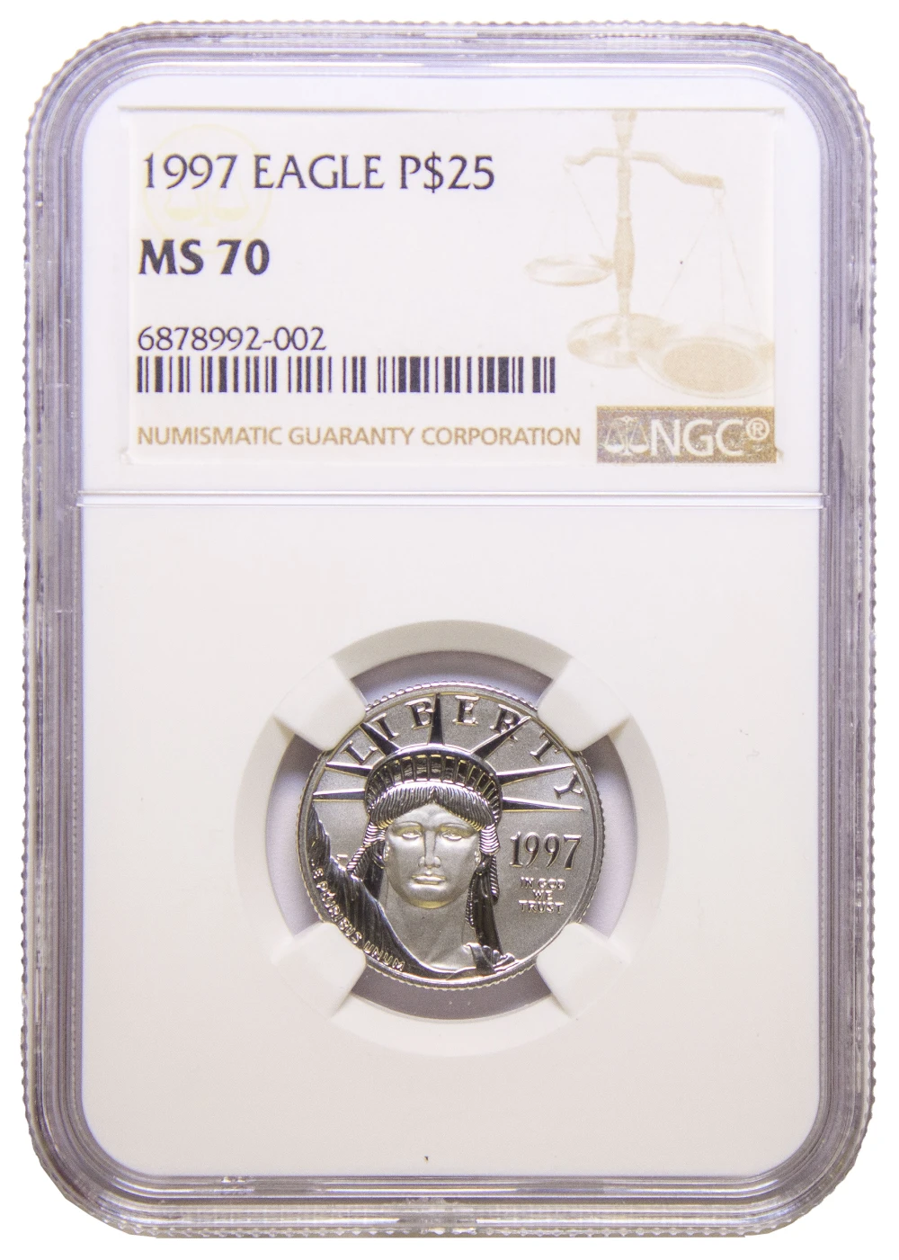 NGC MS-70 1997 1/4 Oz Platinum Eagle