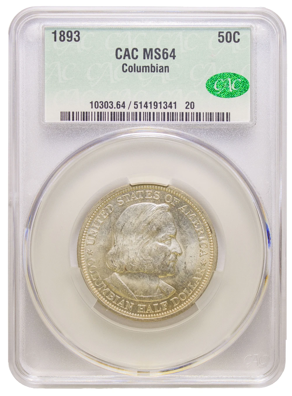 CACG MS-64 1893 Columbian Expo Half Dollar