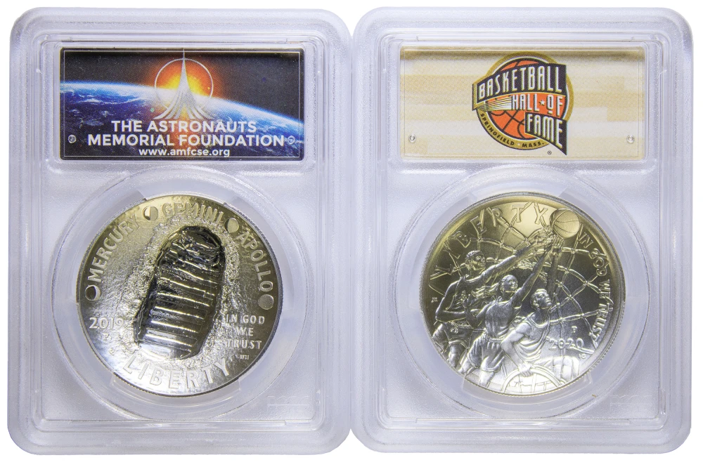 PCGS Apollo 11 and Basketball HOF Issues
