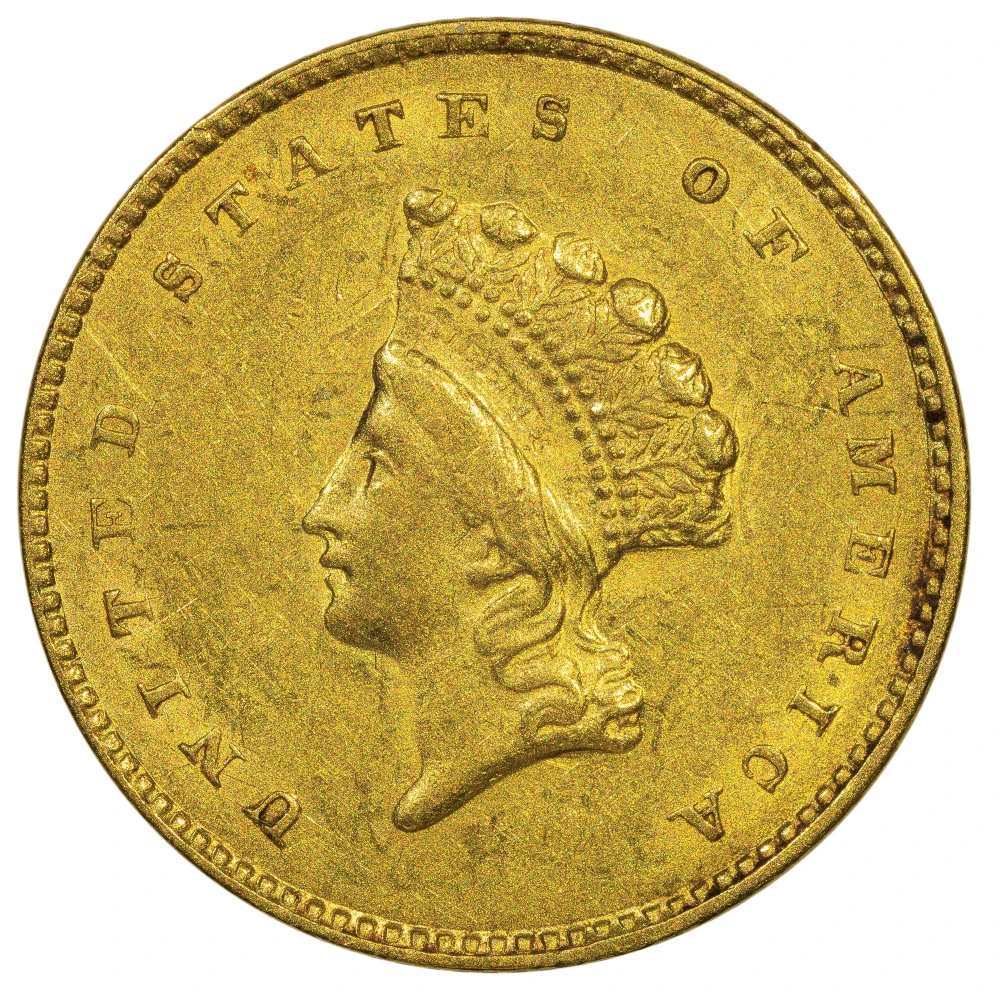 AU-58 1855 Type II Gold $1