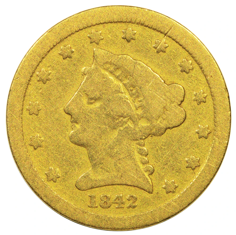 VG-8 1842-O Gold $2.50 Liberty