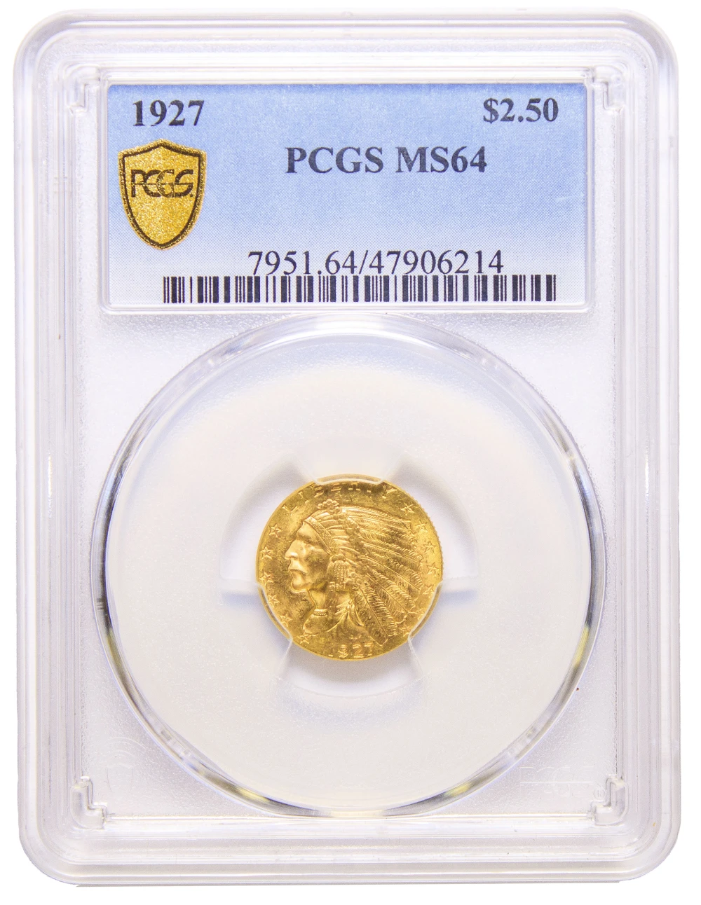 PCGS MS-64 1927 Gold $2.50 Indian