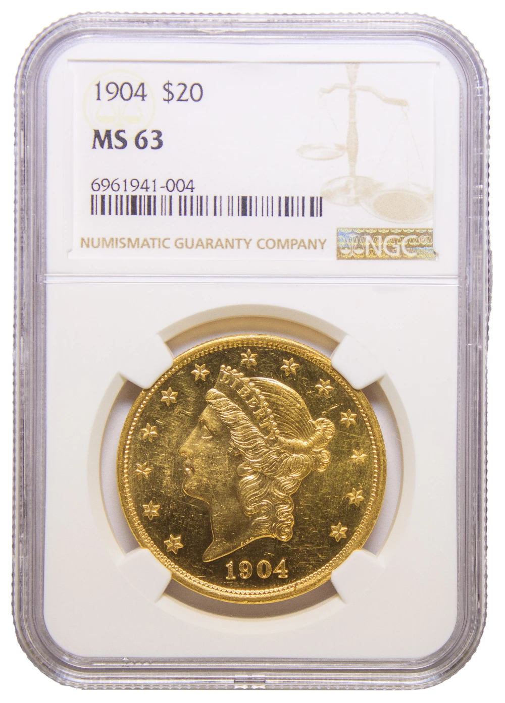 NGC MS-63 1904 Gold $20 Liberty