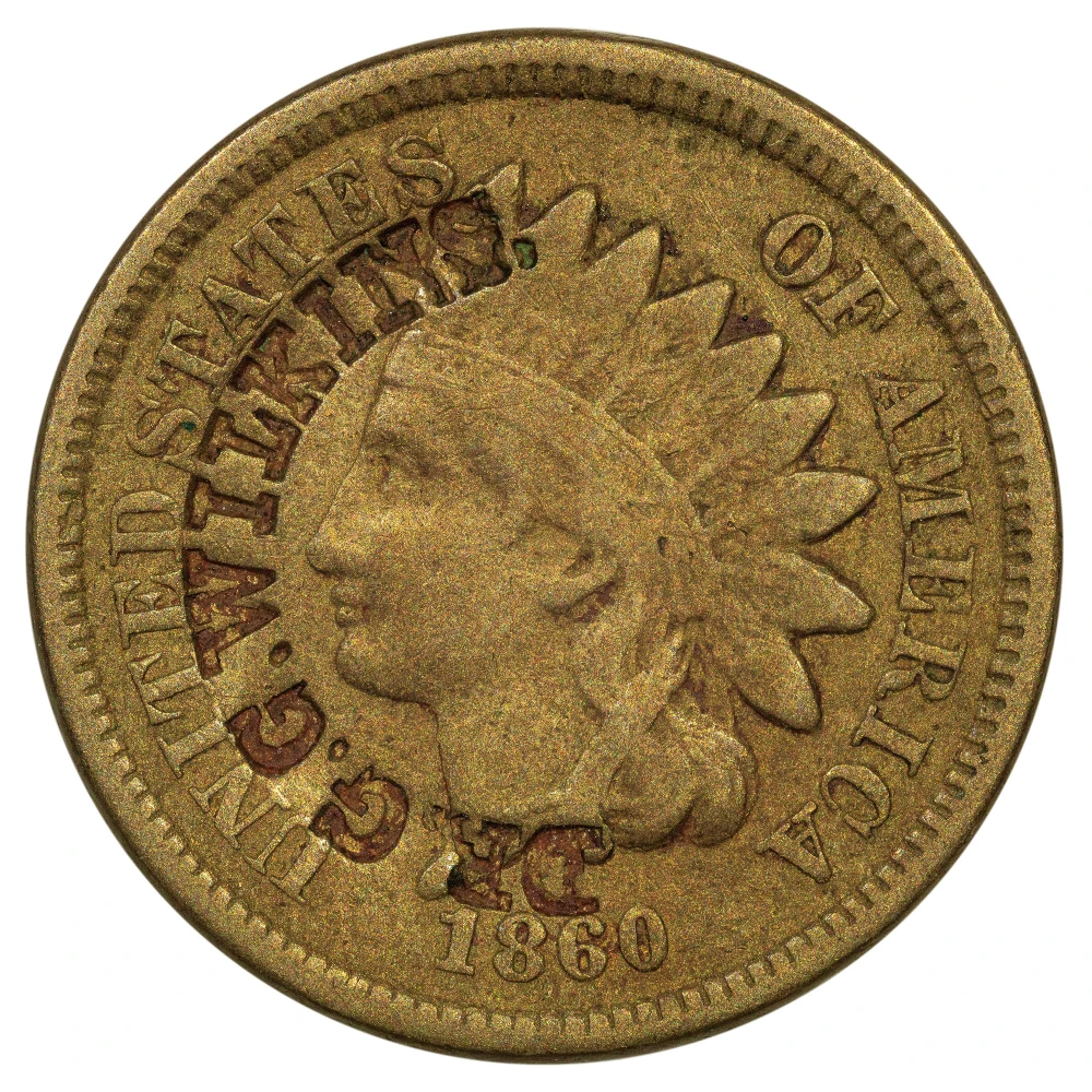 1860 G.G. Wilkins Counterstamped Cent