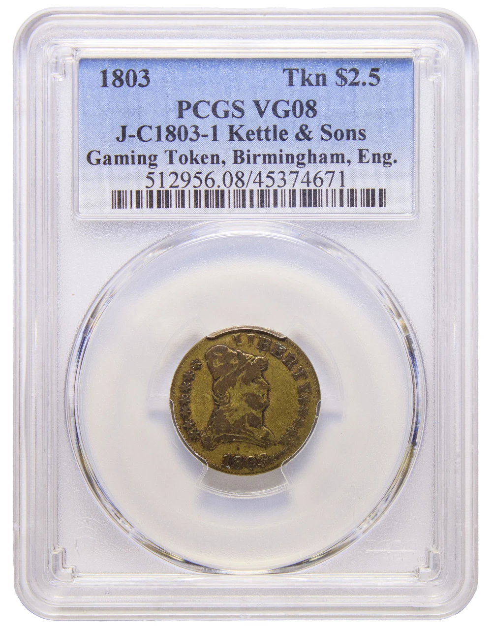 PCGS VG-8 1803 Kettle Token