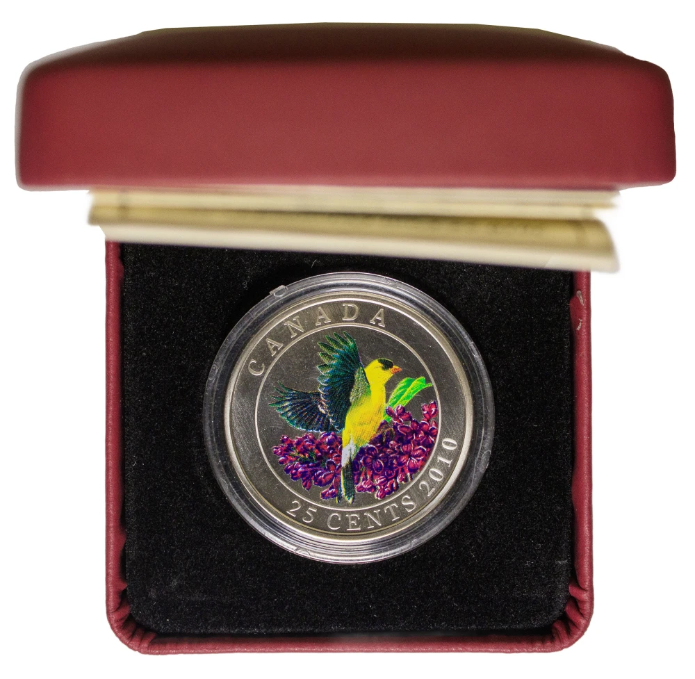 2010 Gold Finch Colorized Quarter