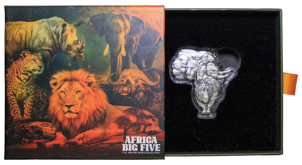 Chad. Africa Big Five 1 Ounce Silver