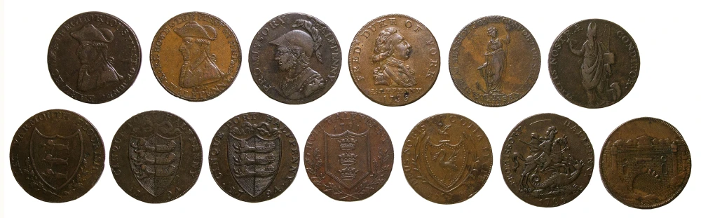 Great Britain. 13 Ship Motif Conder Tokens