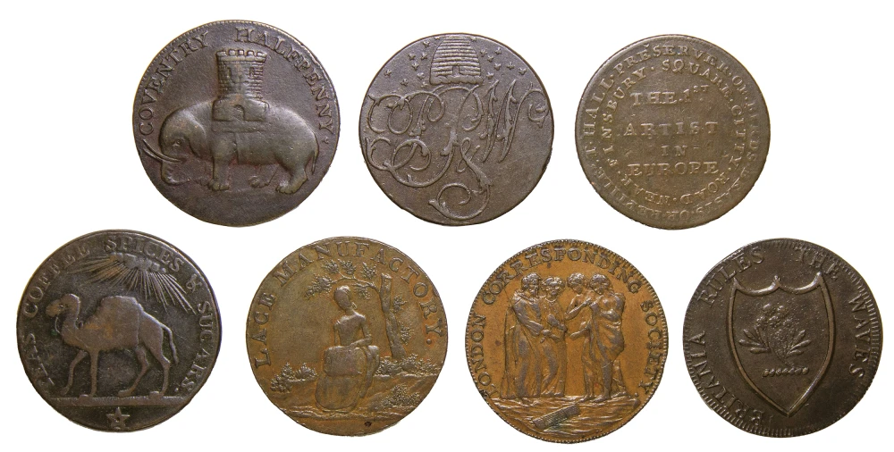Great Britain. Seven Animal-Themed Conder Tokens
