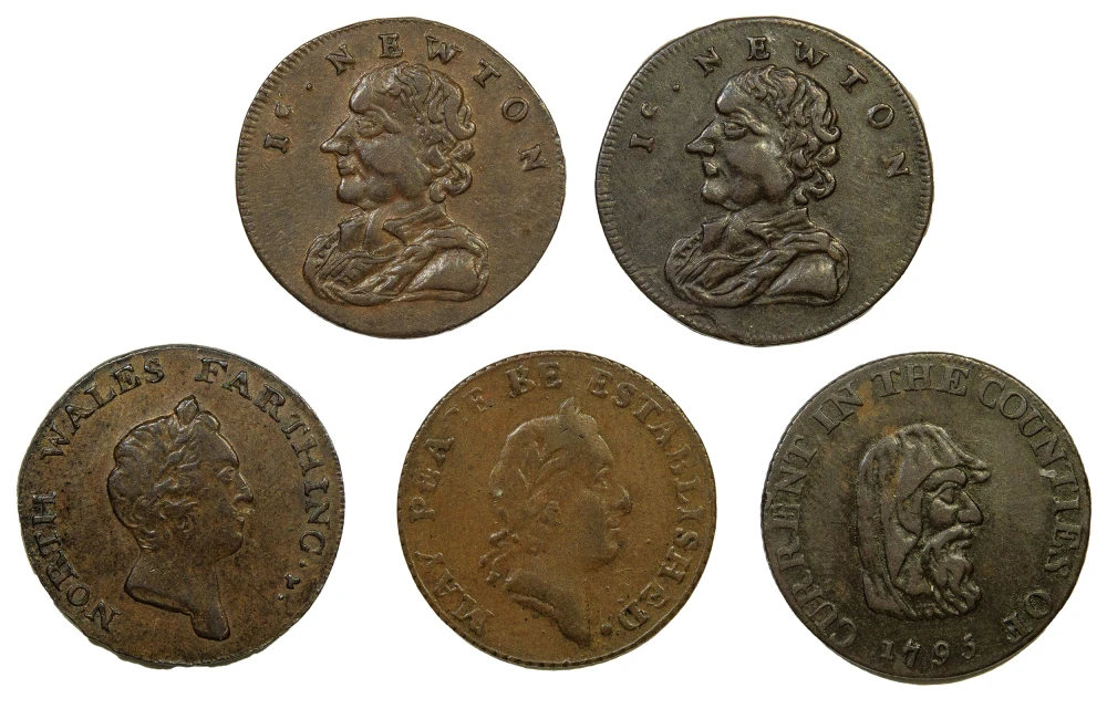 Great Britain. Five Conder Token Farthings