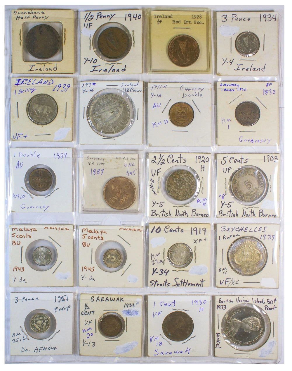 Ireland/British Colonies. Nice 20 Coin Lot