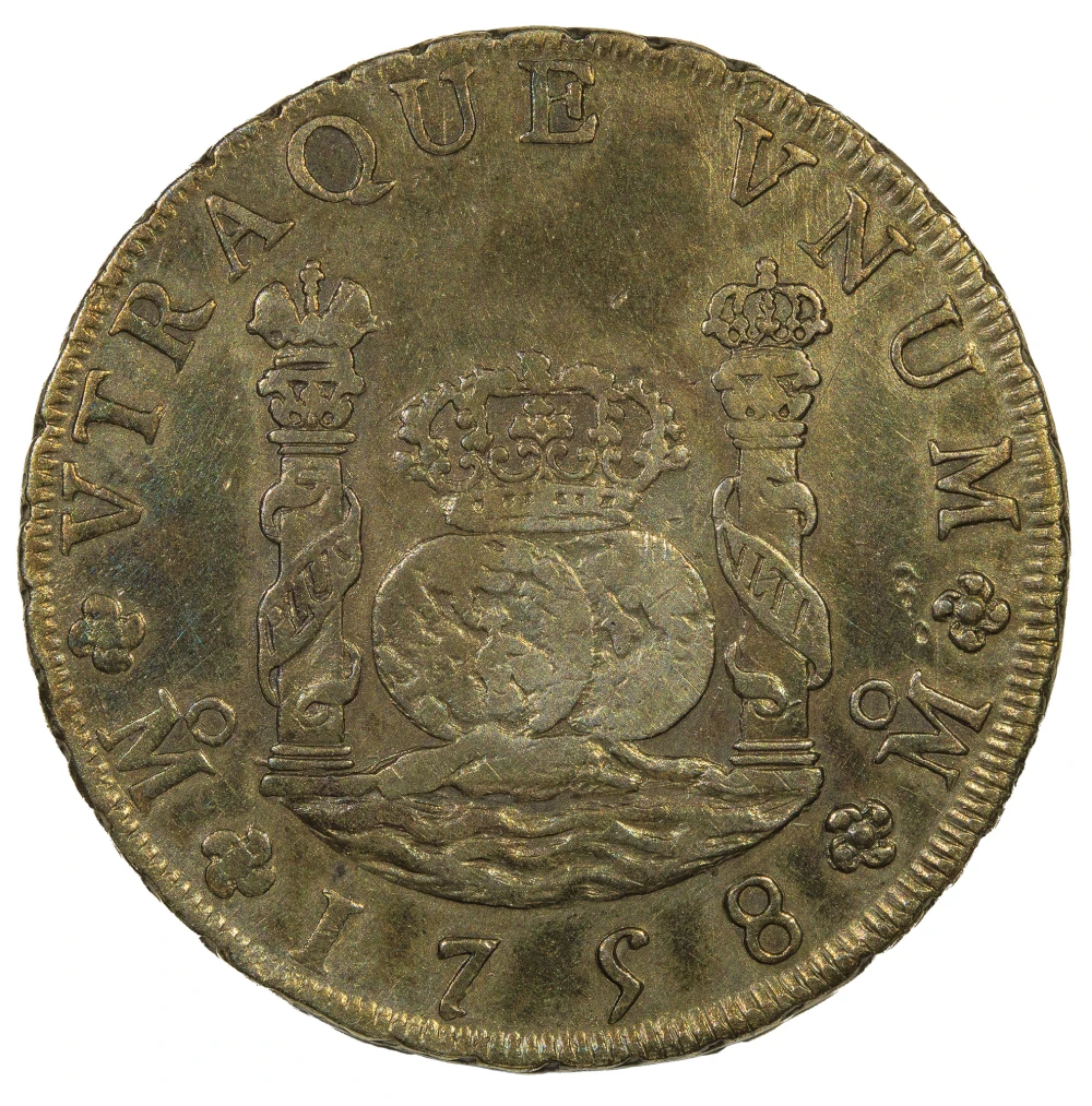 Mexico. EF-40 1758-MM Pillar 8 Reales