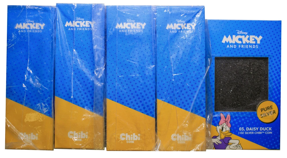 Niue. 5 Pcs 2021 Daisy Duck 1 Ounce Silver