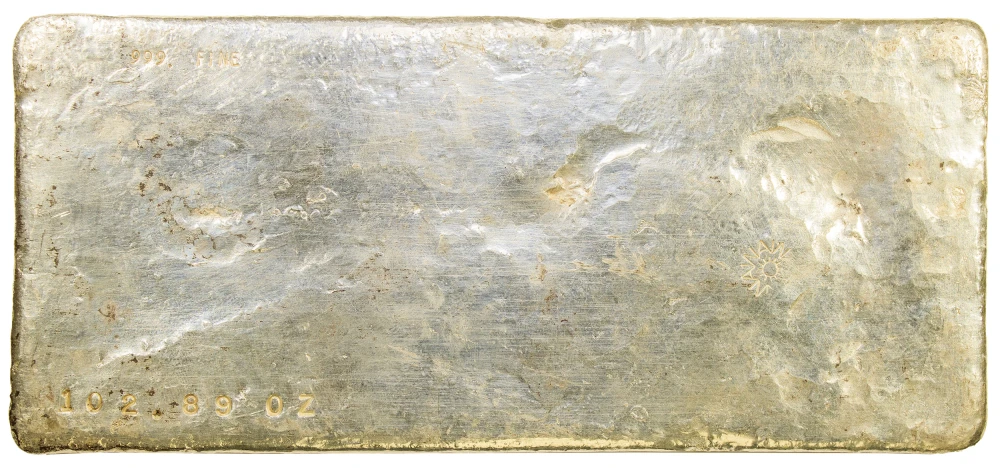 Huge Poured Silver Vintage Bar