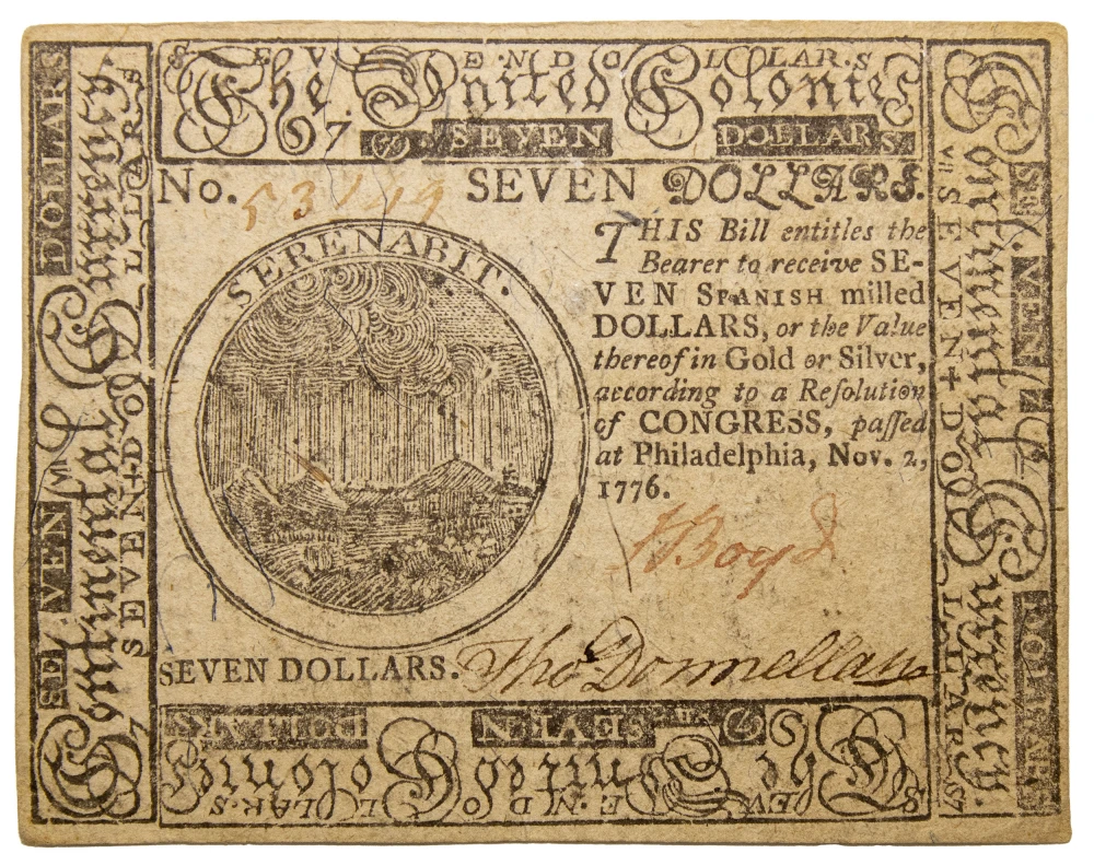 1776 $7 Continental Currency