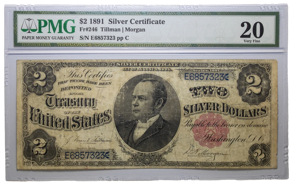 PMG VF-20 1891 $2 Silver Certificate