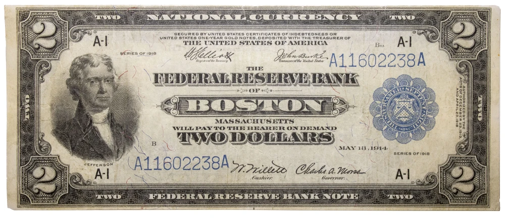 VF 1918 $2 Battleship Note