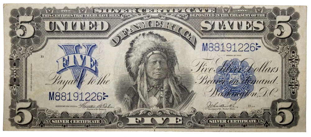 VF+ 1899 $5.00 Chief Silver Certificate
