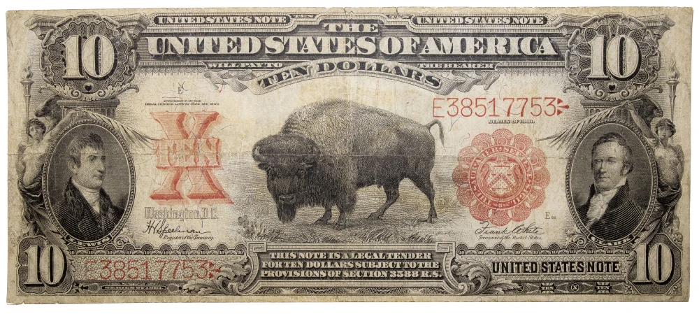 VF 1901 $10 Bison U.S. Note