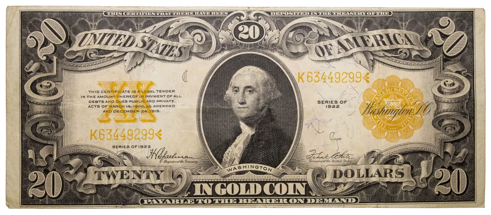 Nice VF $20 1922 Gold Certificate