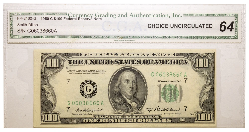CGA Choice UNC-64 1950-B $100 FRN