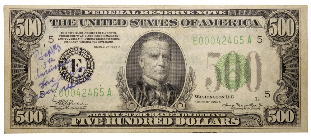 VF 1934A $500 FRN