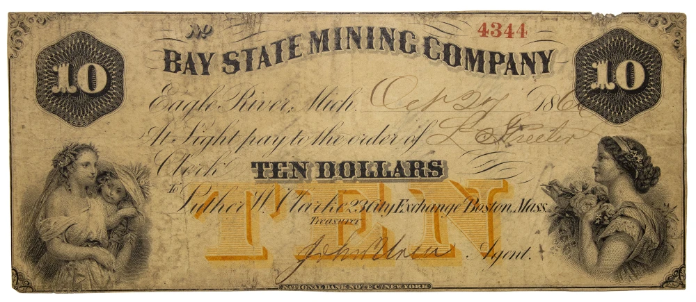 VF 1860's Bay State Mining Co. $10