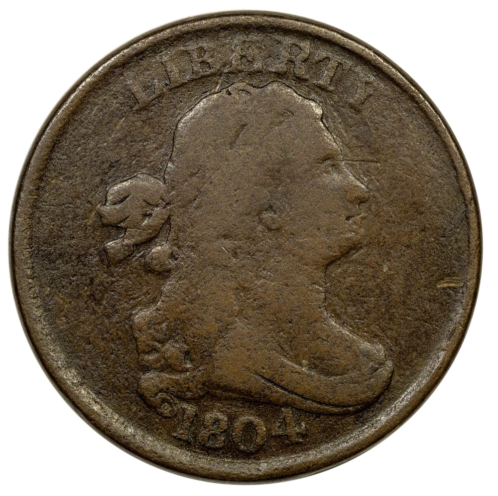 Fine Details 1804 Spiked Chin Half Cent