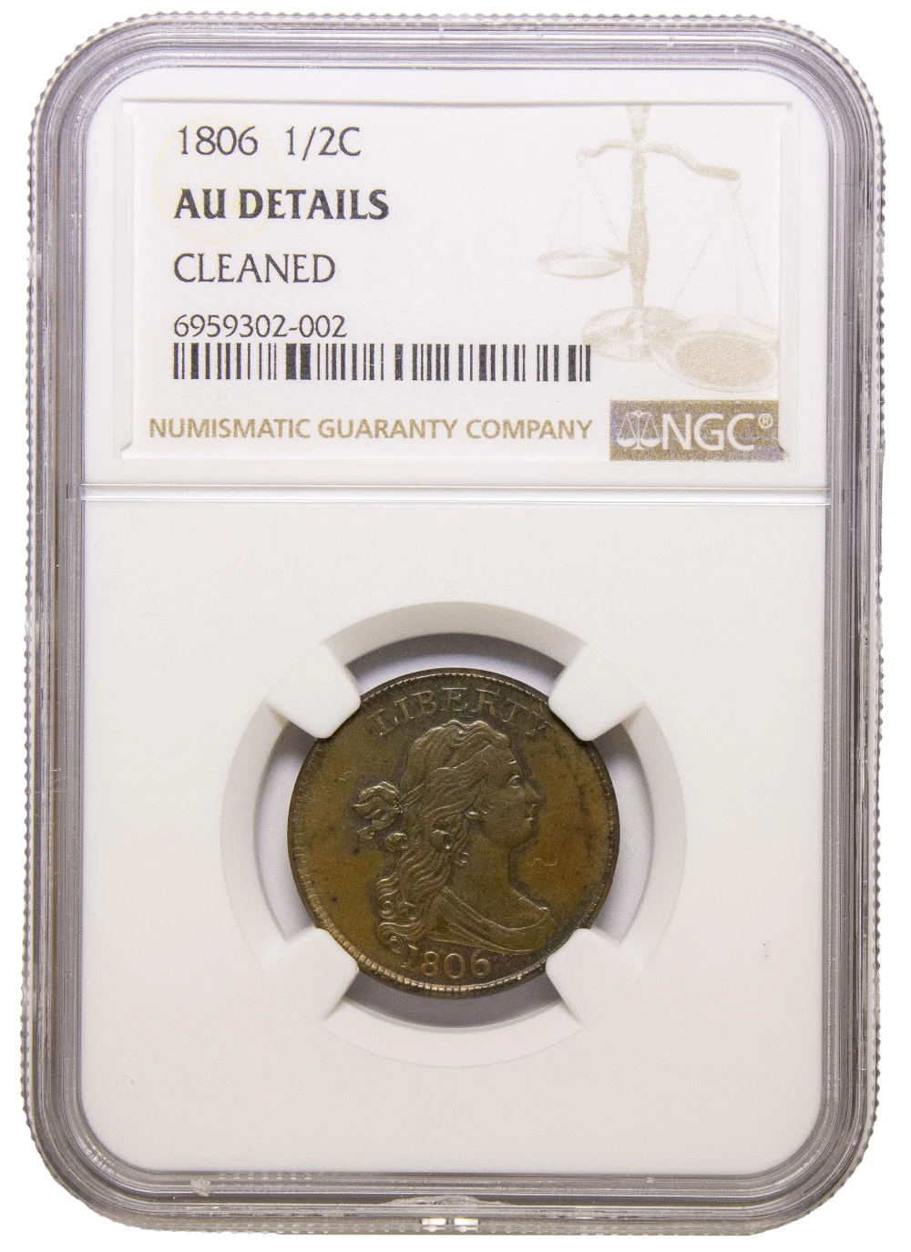 NGC AU Details 1806 Half Cent