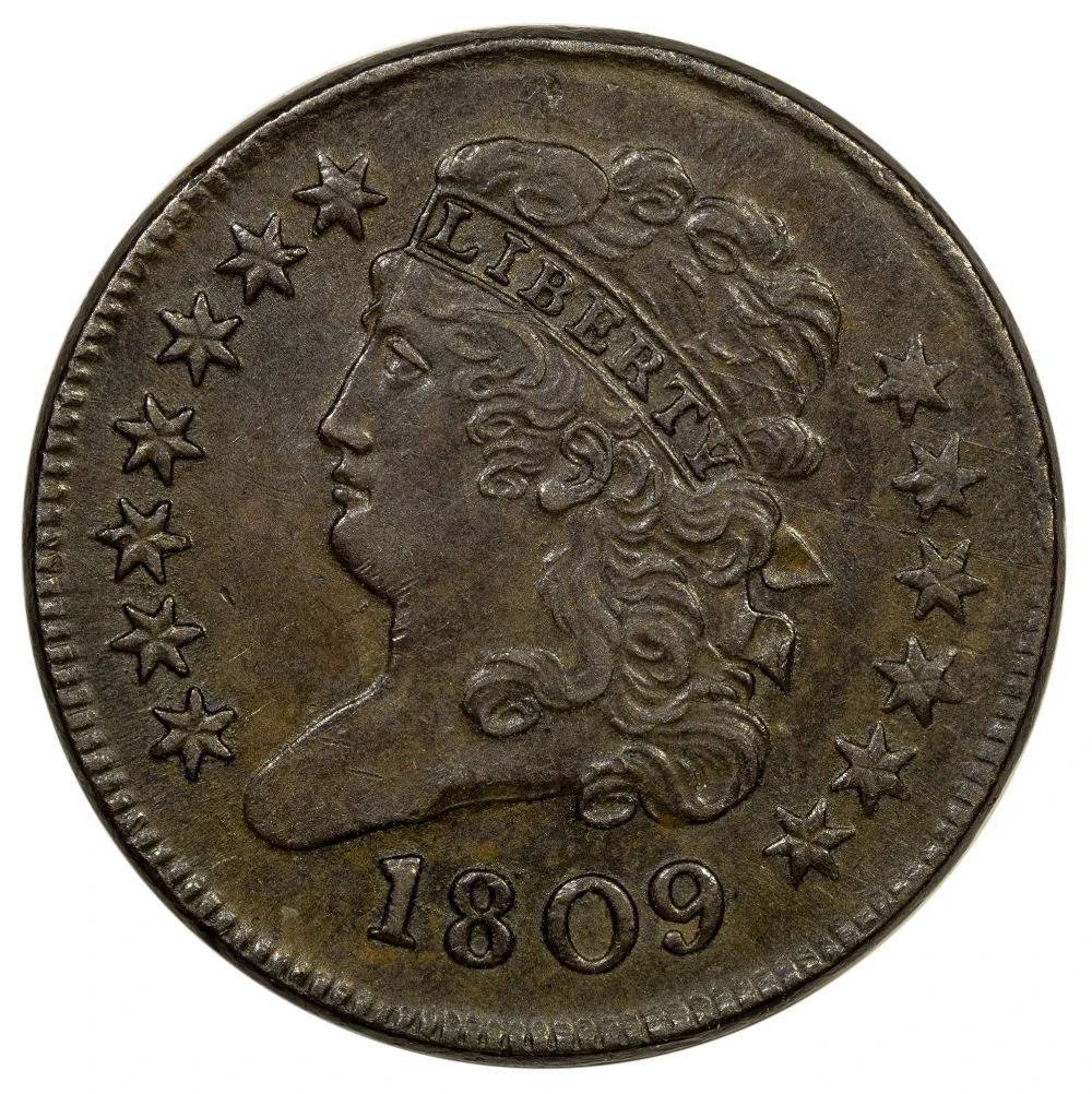 AU-50 1809 Half Cent