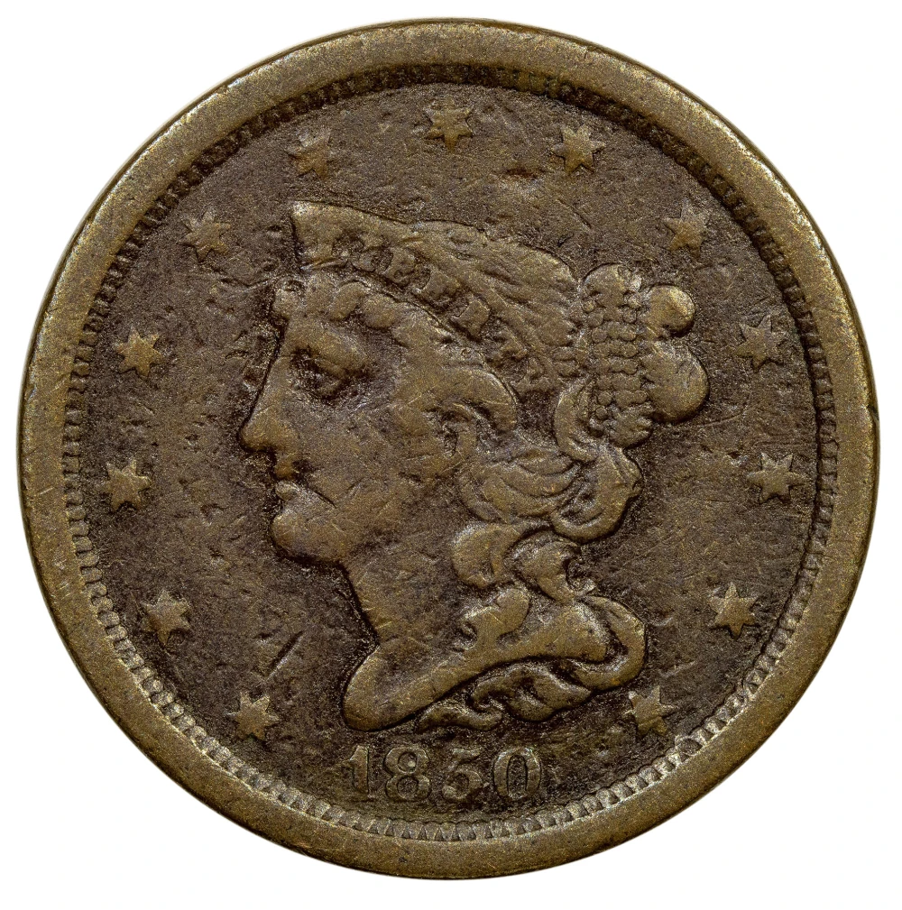 Scarce VF Details 1850 Half Cent