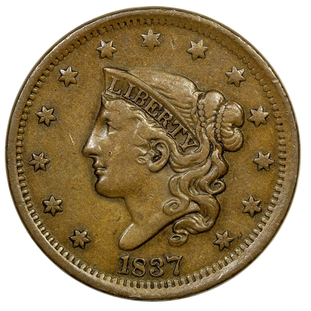 EF-40 1837 large Cent