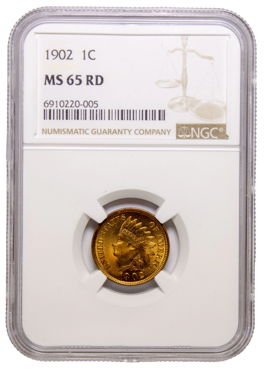 NGC MS-65 Red 1902 Indian Cent
