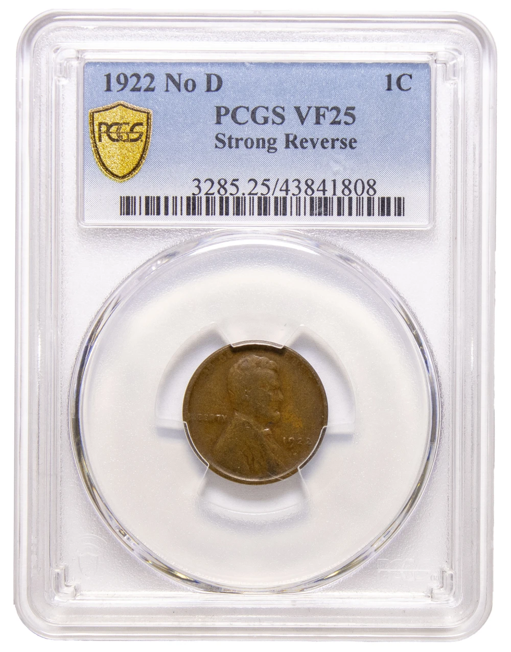 PCGS VF-25 1922 No D Strong Reverse Lincoln Cent