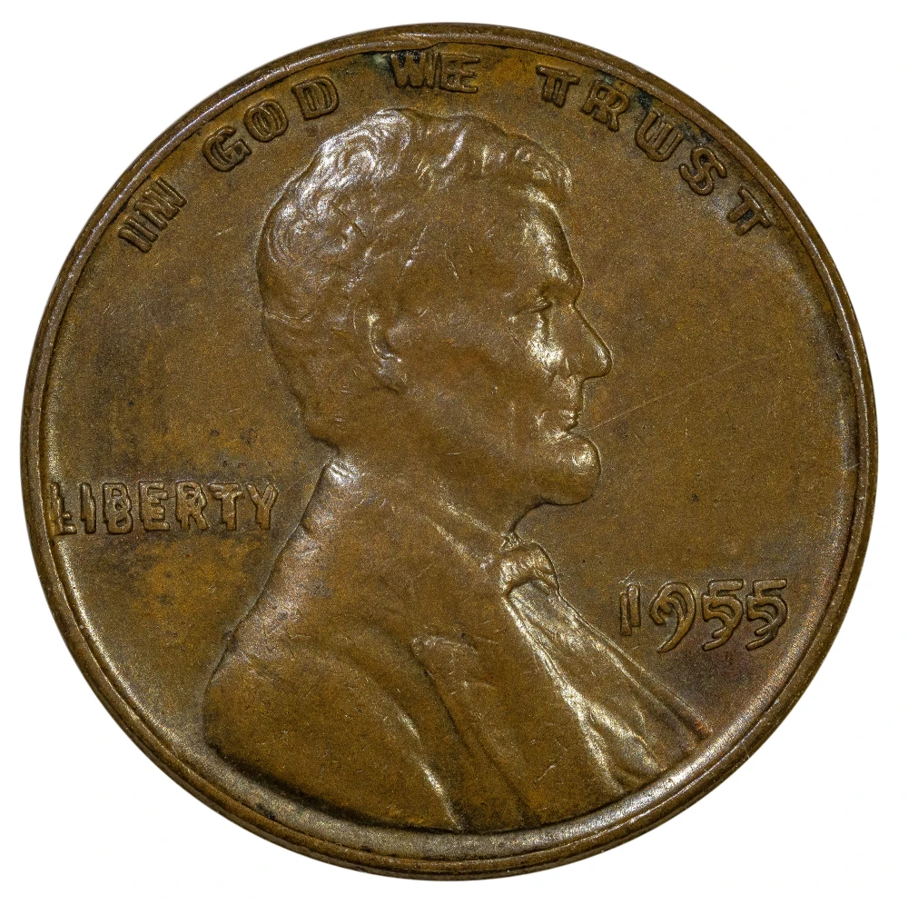 AU-58 1955/55 Double Die Lincoln Cent