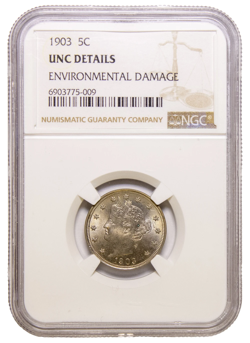 NGC UNC Details 1903 Liberty Nickel