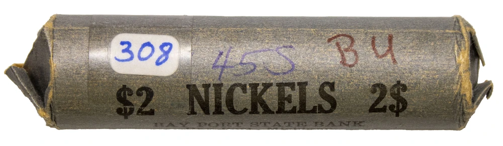 Original UNC 1945-S War Nickel Roll