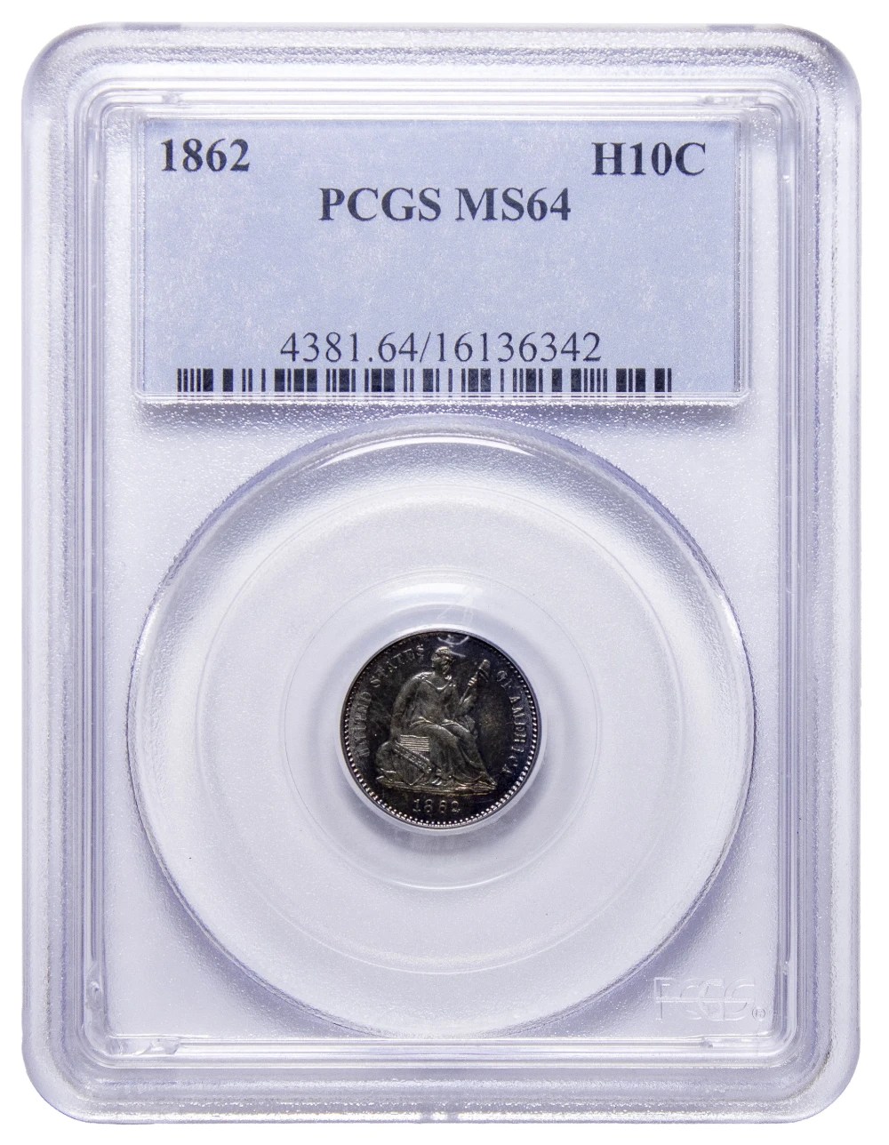 PCGS MS-64 1862 Seated Half Dime