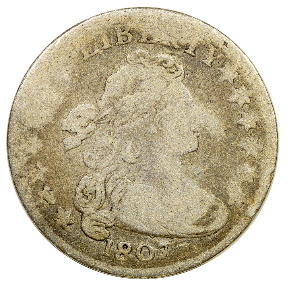 VG Details 1807 Bust Dime