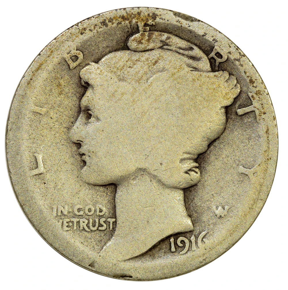 Fr/AG-2+ 1916-D Mercury Dime