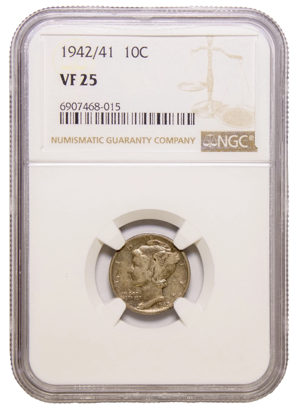 NGC VF-25 1942/41 Mercury Dime