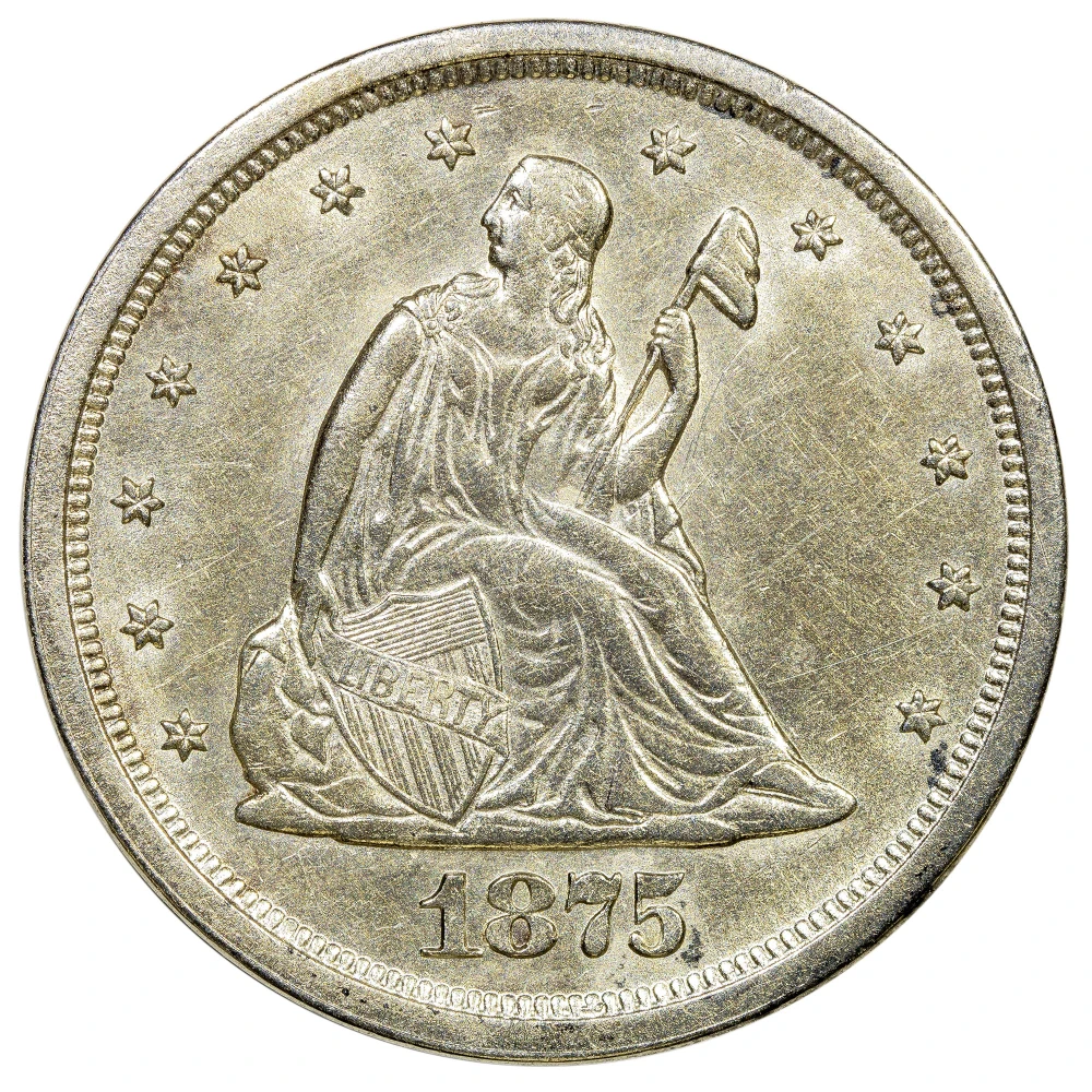 AU-58 Details 1875-S Twenty Cents