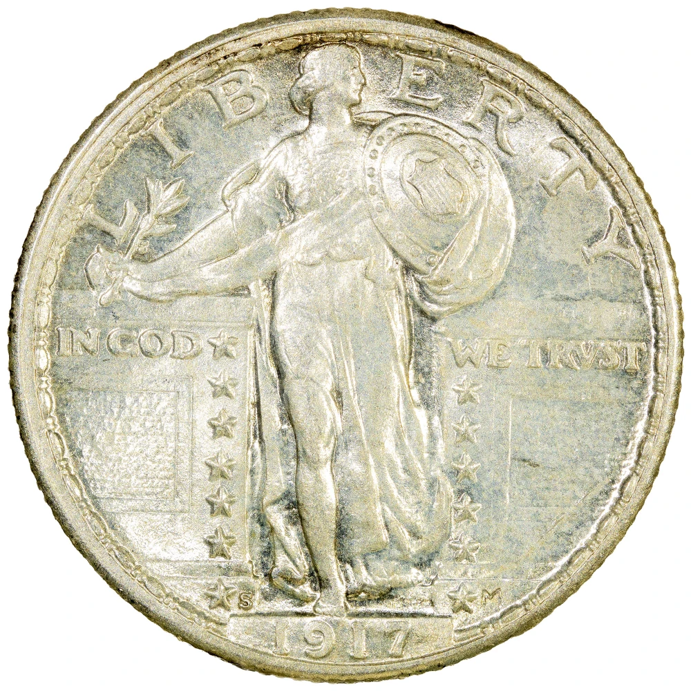 Choice BU-64 1917-S TII Standing Liberty Quarter