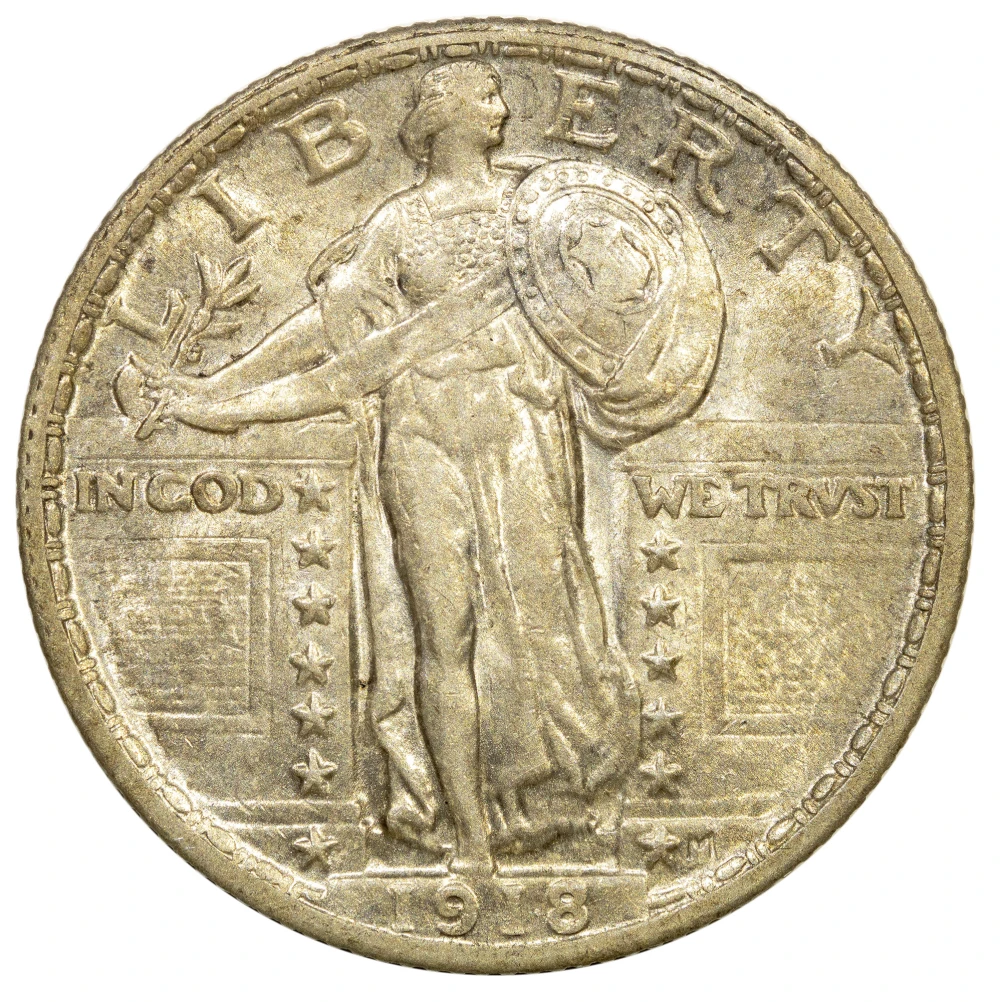 Choice AU-58 1918 Standing Liberty Quarter